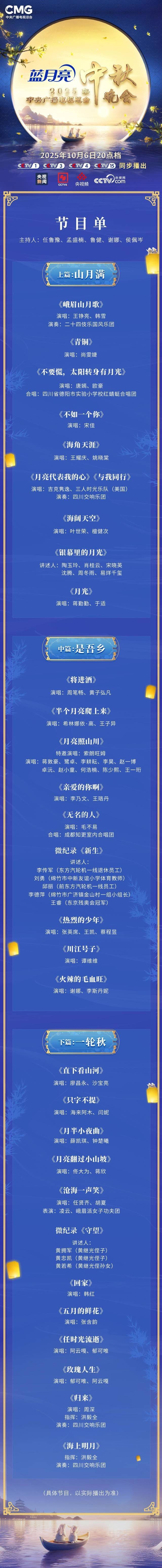 节目单发布<strong></p>
<p>今日原油价格走势</strong>！2025年总台中秋晚会精彩抢先看